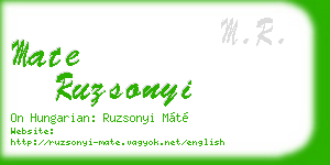 mate ruzsonyi business card